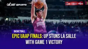 UAAP FINALS a man dunking a basketball with overlay text