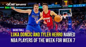 NBA A 2 man playing basketball with an overlay text