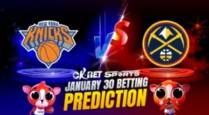 new york knicks vs denver nuggets a logo of 2 nba teams