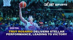 Troy Rosario A man shooting basketball in a ring with overlay text