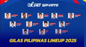 gilas pilipinas lineup with image of aj edu and jamie malonzo