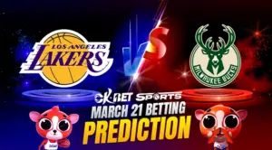 matchup of two nba logo between lakers vs bucks