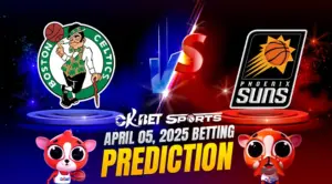 logo of two nba team match up of celtics vs suns