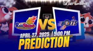 two logo of pba team between rain or shine vs meralco