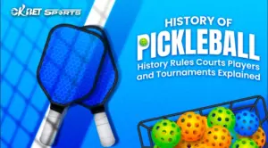 image of pickleball racket and ball