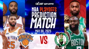 image of two basketball player in match up knicks vs celtics