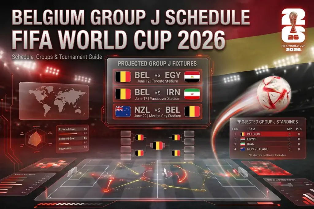 Belgium Upcoming Match Schedule - FIFA World Cup 2026 Group G