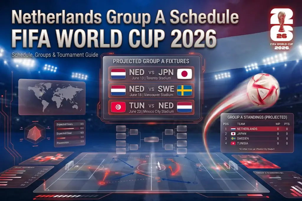 NetherLands FIFA World Cup 2026 Group F Schedule