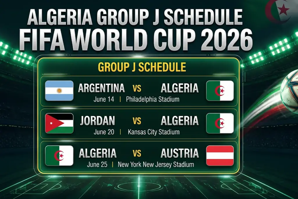 Algeria Arabia Group J Schedule FIFA World Cup 2026