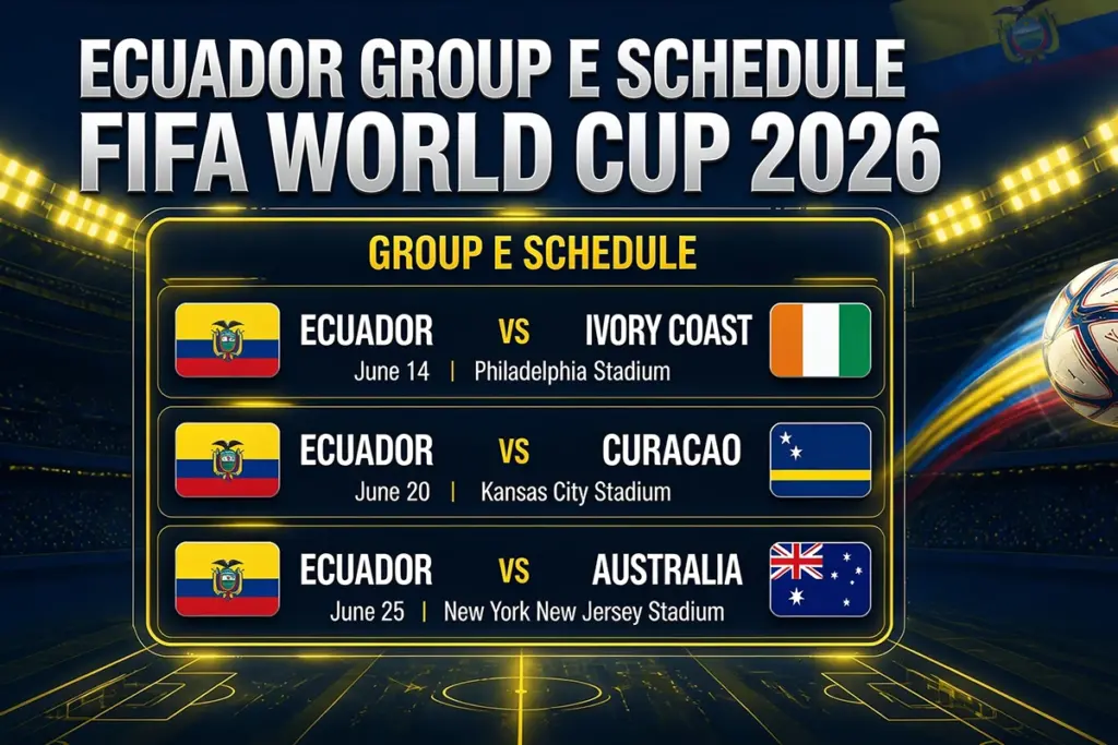 Ecuador Group E Schedule FIFA World Cup 2026