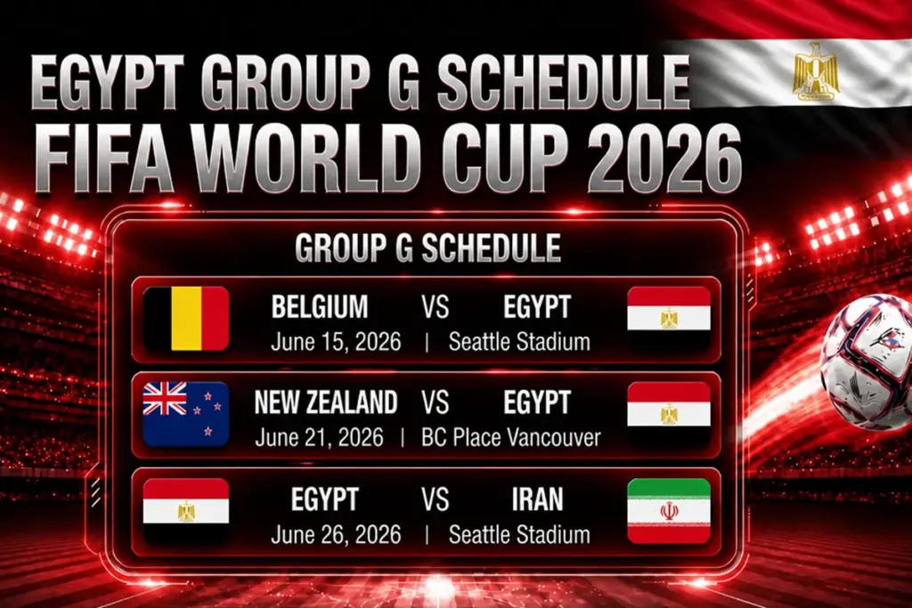 Egypt Group G Schedule FIFA World Cup 2026