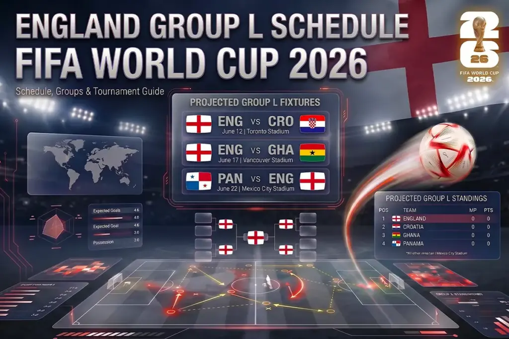 England's Group L FIFA World Cup 2026 Match Schedule