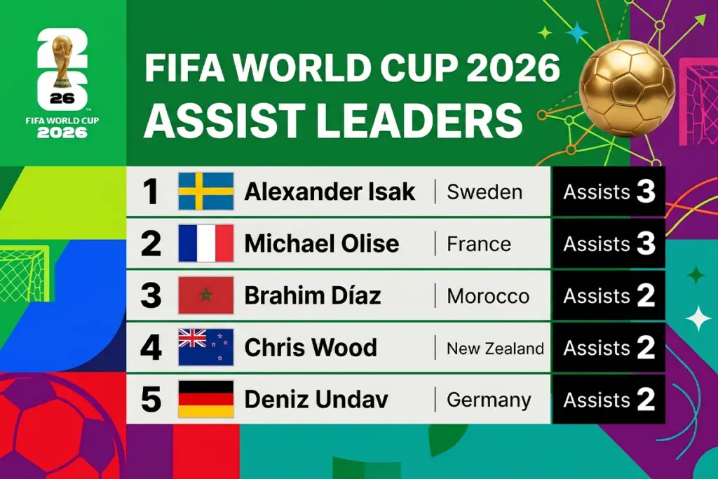 FIFA World Cup 2026 Assist Leaders