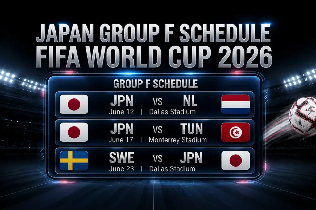 Japan Group F Schedule FIFA World Cup 2026
