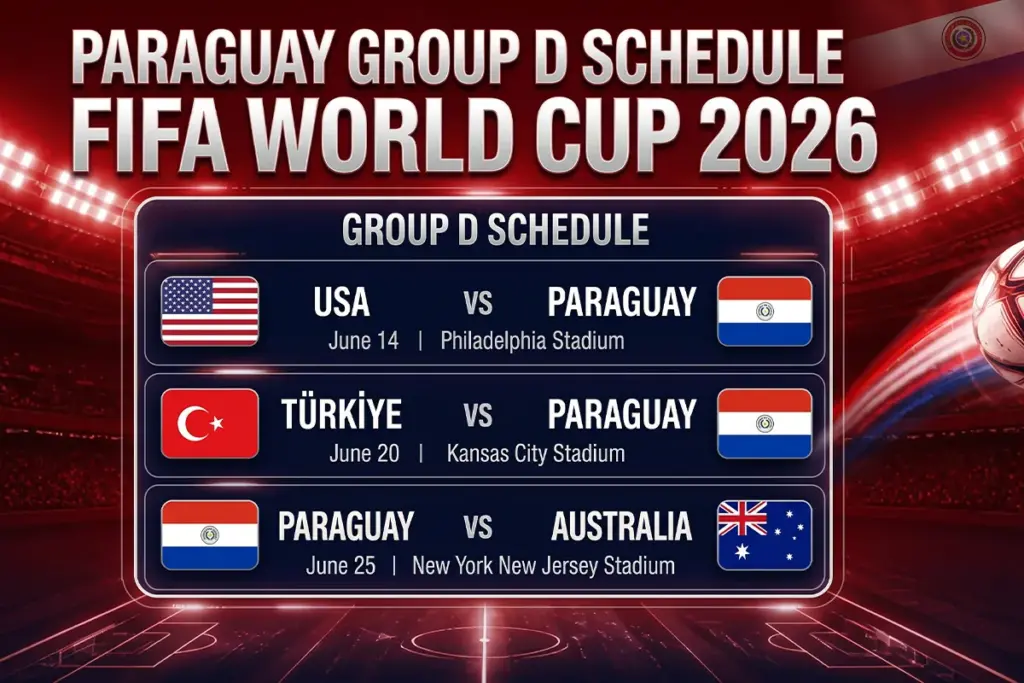 Paraguay Group D Schedule FIFA World Cup 2026_