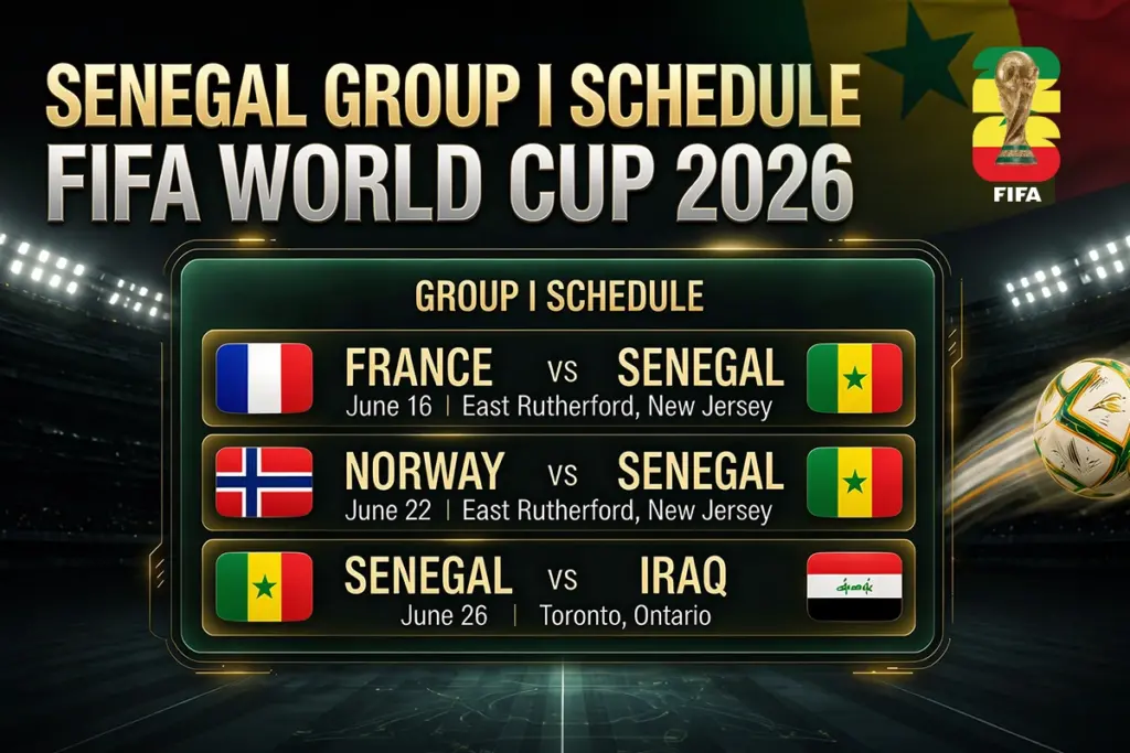 Senegal Group I Match Schedule - FIFA World Cup 2026