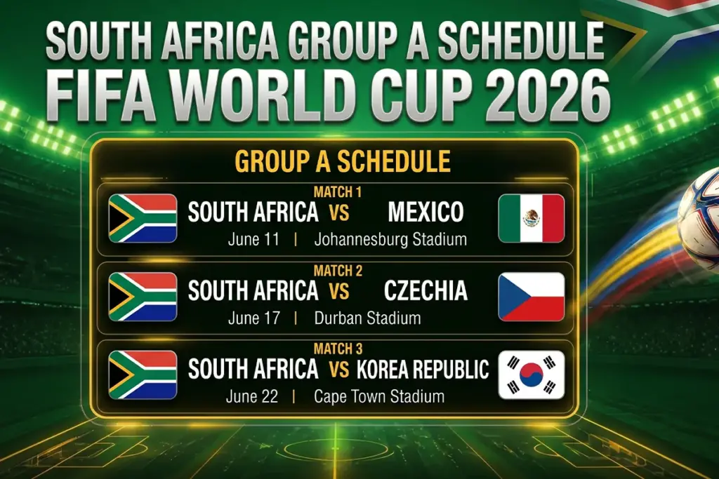 South Africa Group A Schedule FIFA World Cup 2026_