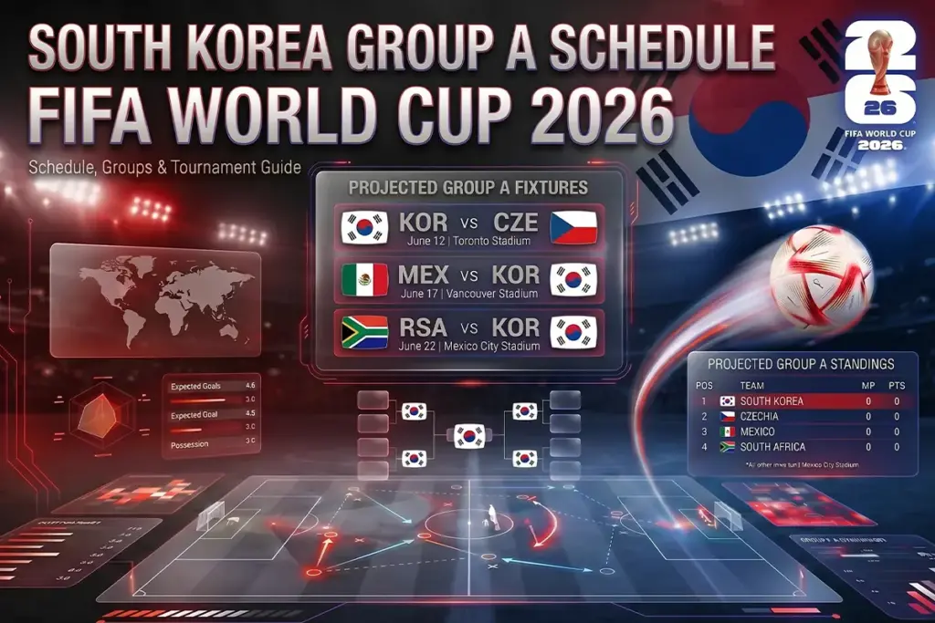 South Korea FIFA World Cup 2026 Match Schedule