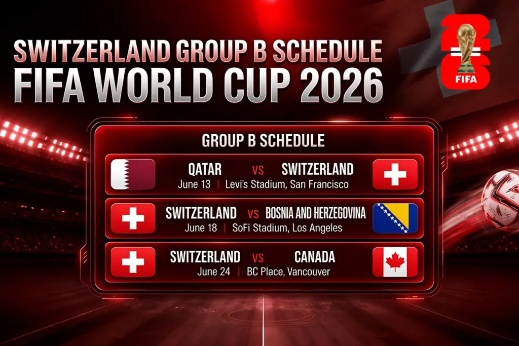 Switzerland Group B Schedule FIFA World Cup 2026