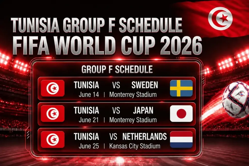 Tunisia Group F Schedule FIFA World Cup 2026