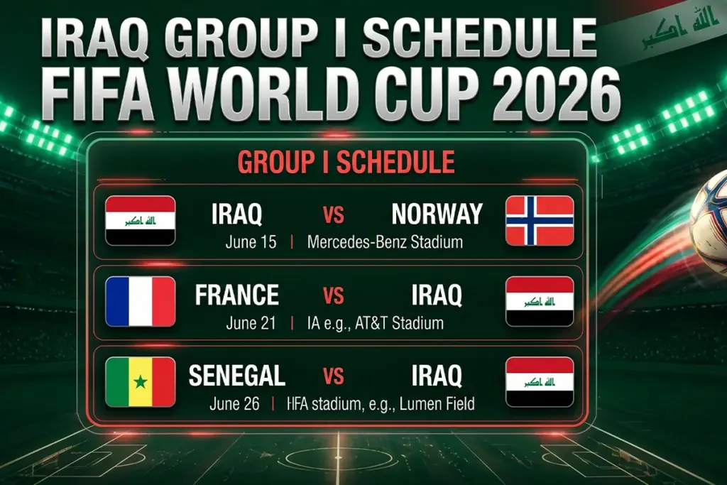 Iraq Group I Schedule FIFA World Cup 2026