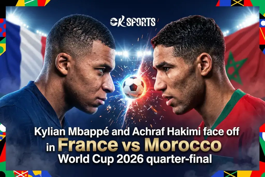 Kylian Mbappé and Achraf Hakimi face off in France vs Morocco World Cup 2026 quarter-final