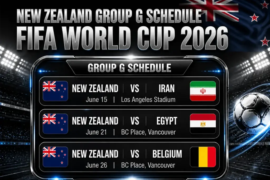 New Zealand Group D Schedule FIFA World Cup 2026